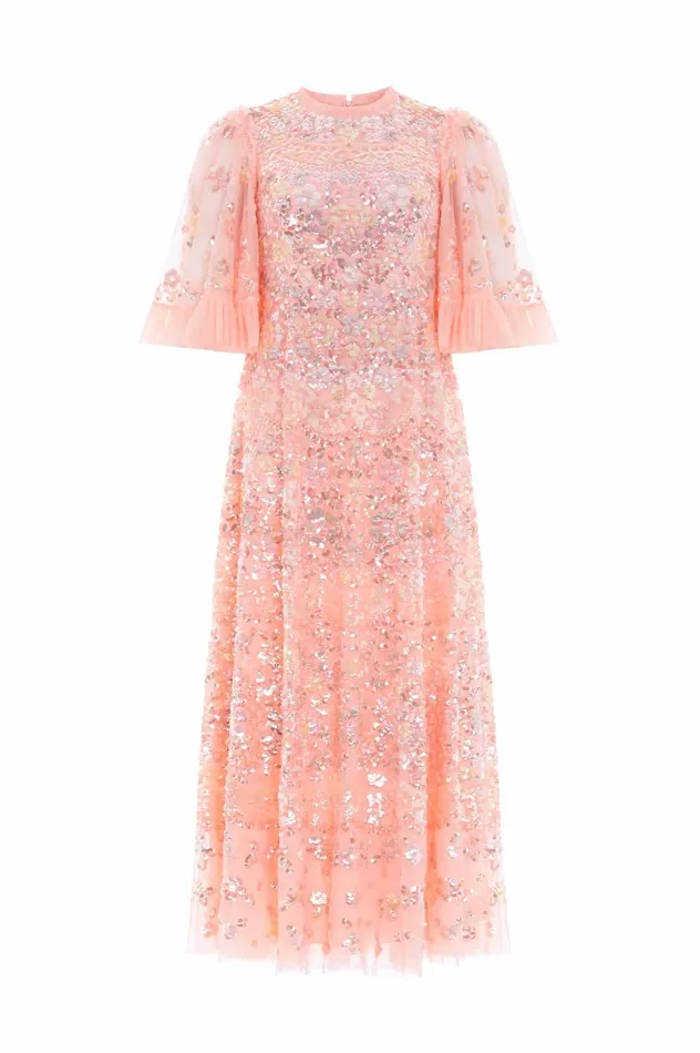 Garden Delight Gloss Ankle Gown Coral Women Needle and Thread Dresses