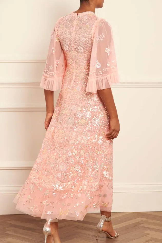 Garden Delight Gloss Ankle Gown Coral Women Needle and Thread Dresses