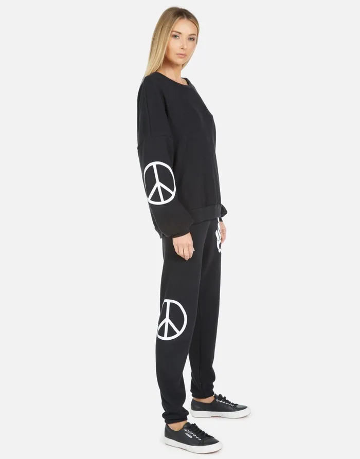 Gia Skull Peace Hand Black Women039s Lauren Moshi Long Sweatpants
