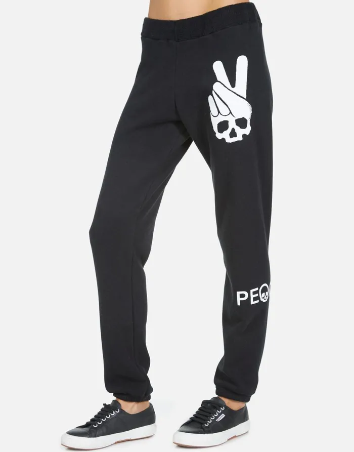 Gia Skull Peace Hand Black Women039s Lauren Moshi Long Sweatpants