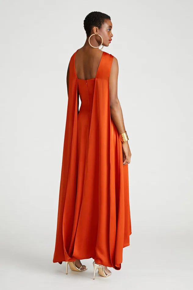 Gowns Women Halston Genevieve Gown In Satin Rooibos