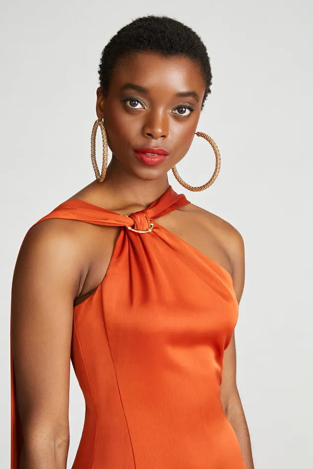Gowns Women Halston Genevieve Gown In Satin Rooibos