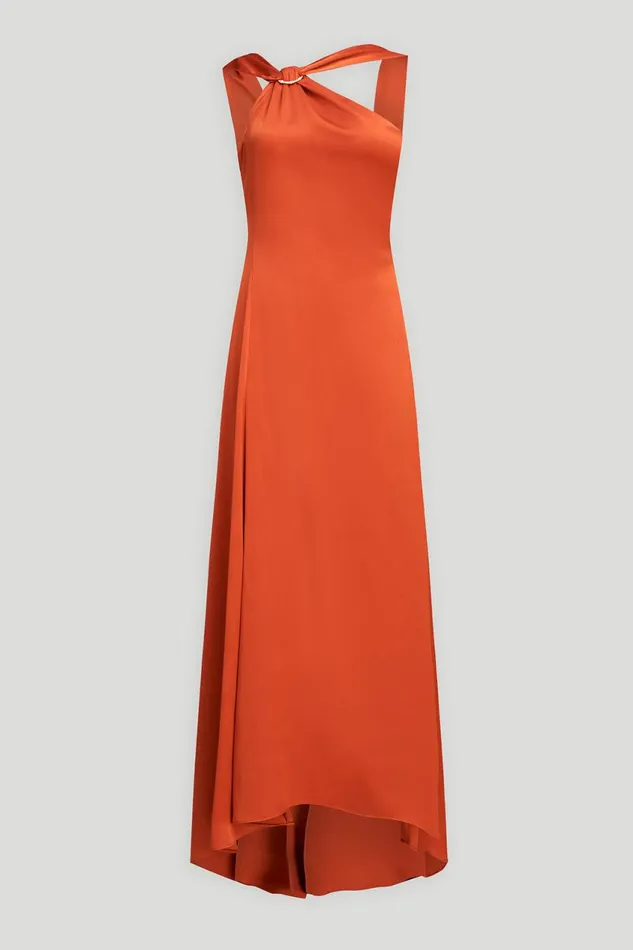 Gowns Women Halston Genevieve Gown In Satin Rooibos
