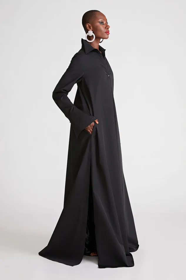Gowns Women Halston Imari Gown In Poplin Black