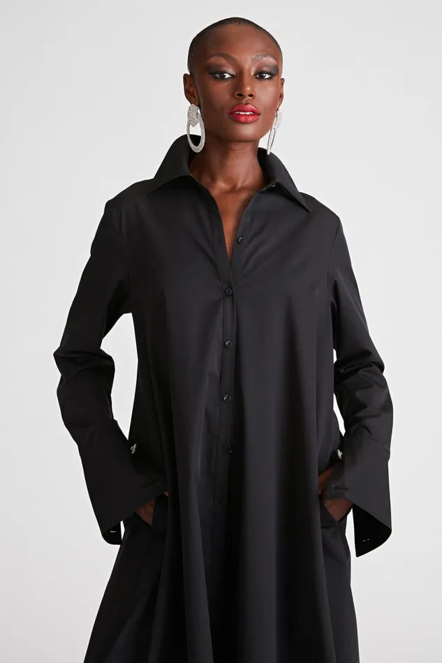 Gowns Women Halston Imari Gown In Poplin Black