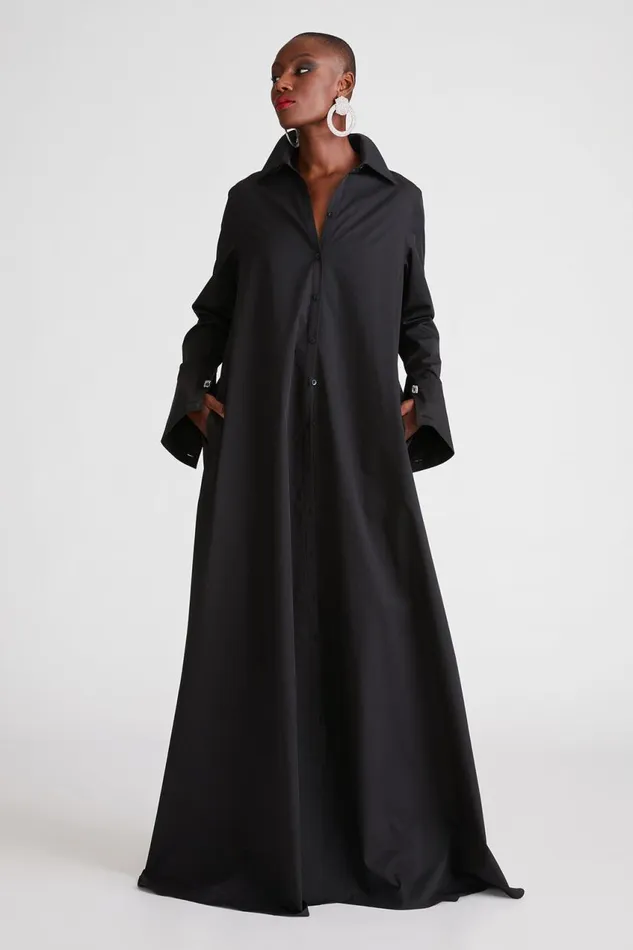 Gowns Women Halston Imari Gown In Poplin Black