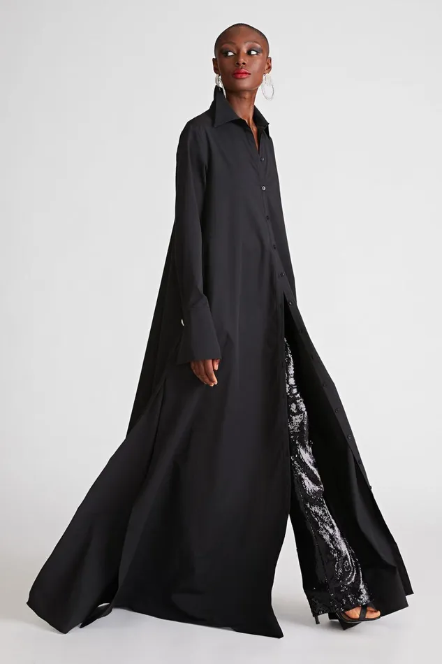 Gowns Women Halston Imari Gown In Poplin Black