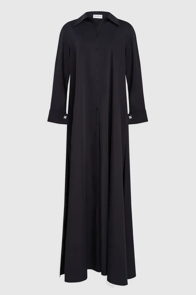 Gowns Women Halston Imari Gown In Poplin Black