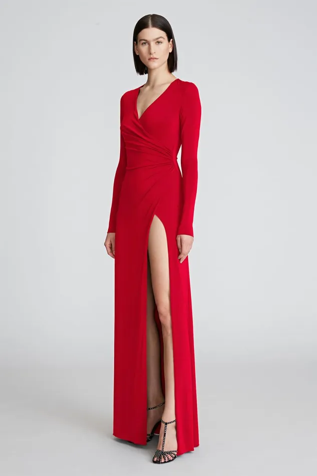 Gowns Women Halston Sydney Gown In Jersey Halston Red