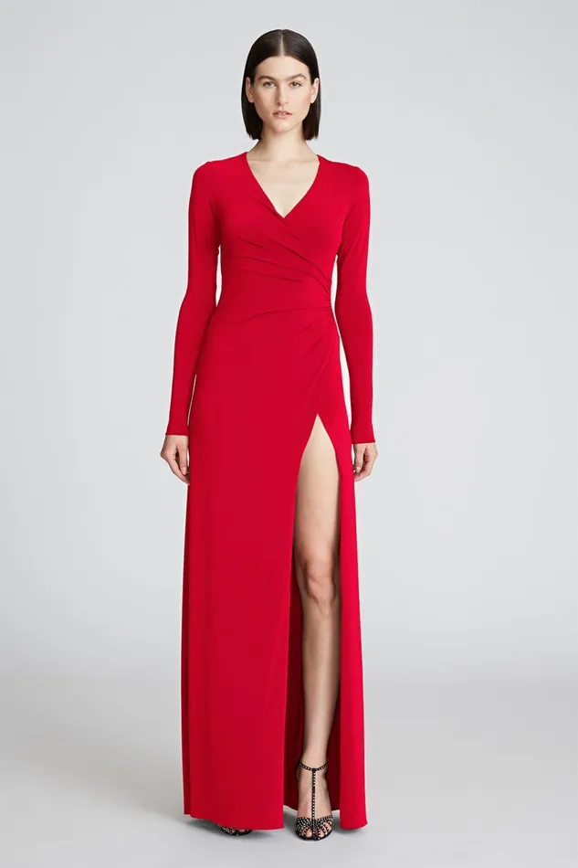 Gowns Women Halston Sydney Gown In Jersey Halston Red Gowns Women Halston Sydney Gown In Jersey Halston Red
