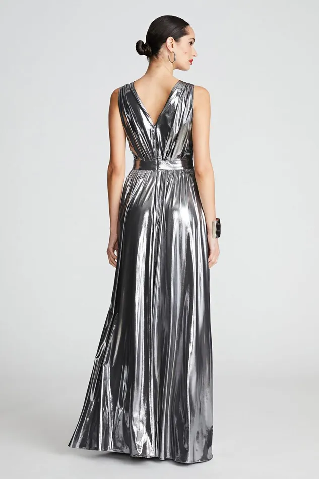 Gowns Women Halston Titania Gown In Foil Jersey Luster