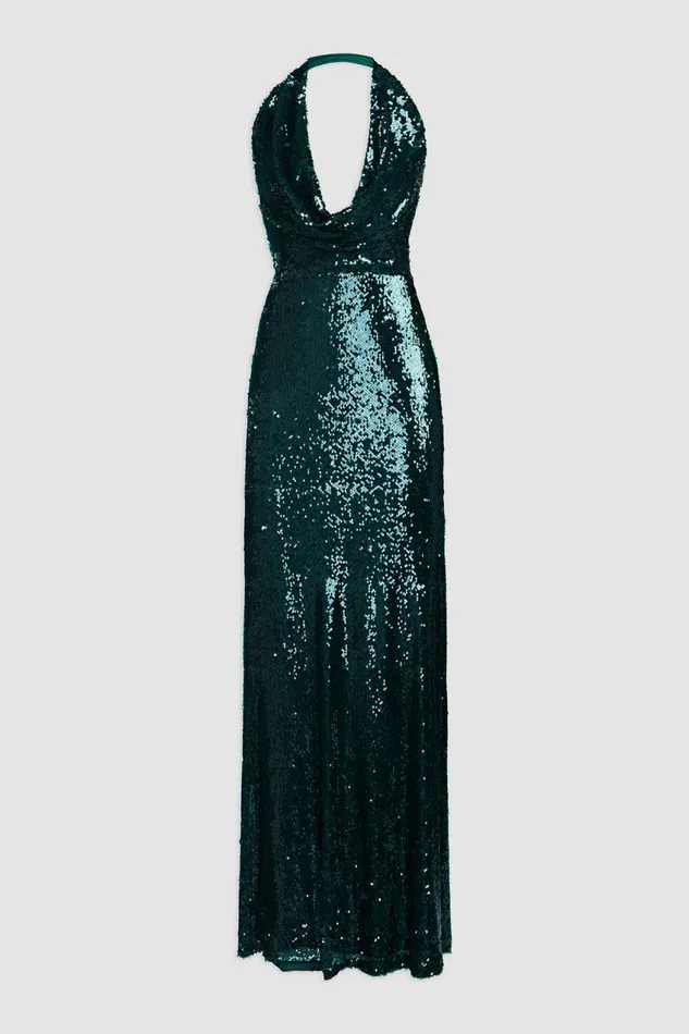 Gowns Women Halston Tova Gown In Tinted Sequin Atlantic