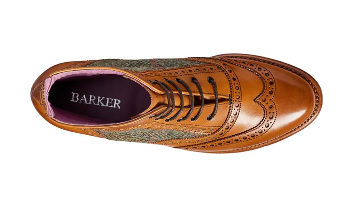 Grace 8211 Cedar Calf Green Tweed Women Barker Shoes Womens Brogues