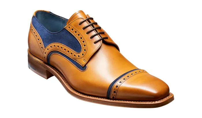 Haig 8211 Cedar Calf Blue Suede Men Barker Shoes Mens Brogues