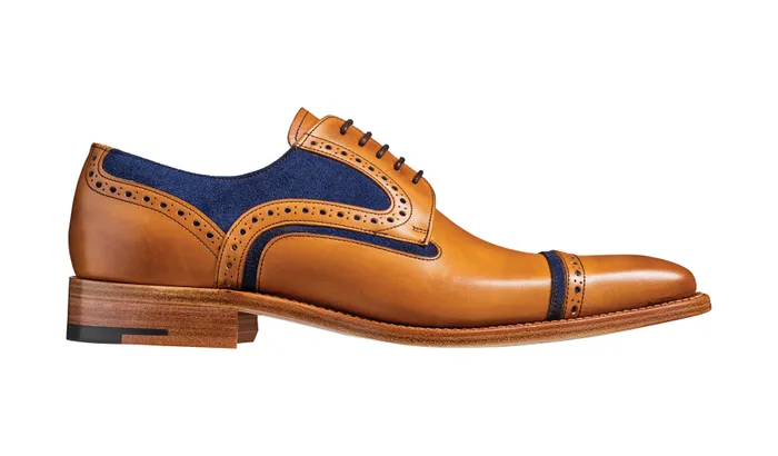 Haig 8211 Cedar Calf Blue Suede Men Barker Shoes Mens Brogues