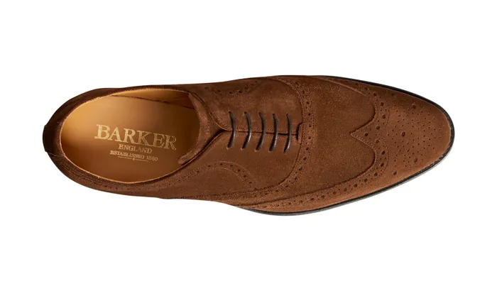 Hampstead 8211 Castagnia Suede Men Barker Shoes Mens Brogues