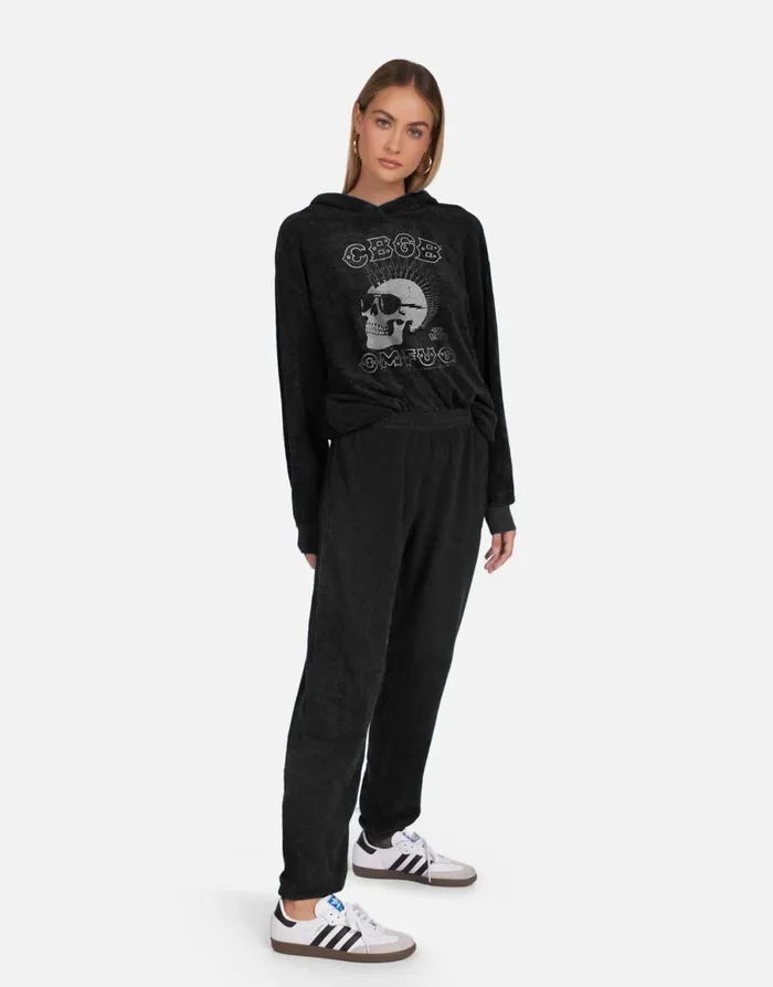 Harmony Crystal CBGB Punk Skull Black Women039s Lauren Moshi Long Sleeve