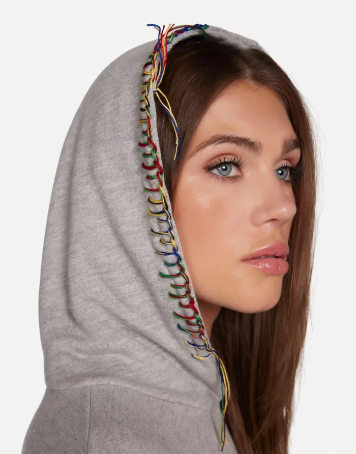 Harmony Good Luck Bear Heather Grey Women039s Lauren Moshi Hoodies