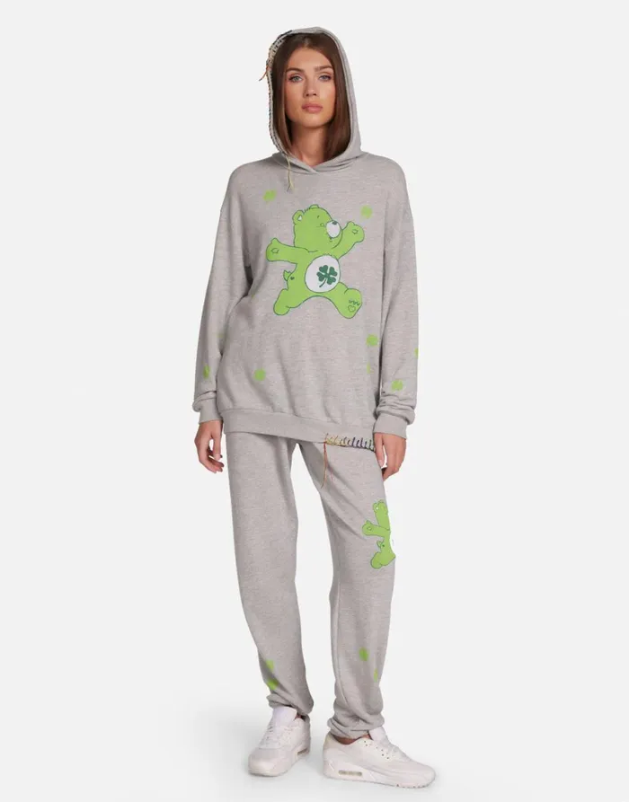 Harmony Good Luck Bear Heather Grey Women039s Lauren Moshi Hoodies