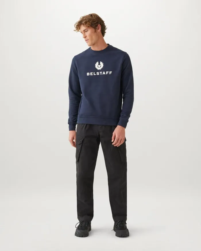 Hoodies and Sweatshirts Men Belstaff Belstaff Signature Crewneck Sweatshirt Dark Ink