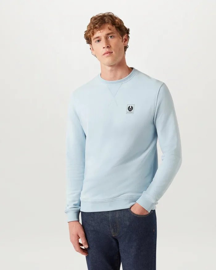 Hoodies and Sweatshirts Men Belstaff Belstaff Sweatshirt Sky Blue Hoodies and Sweatshirts Men Belstaff Belstaff Sweatshirt Sky Blue