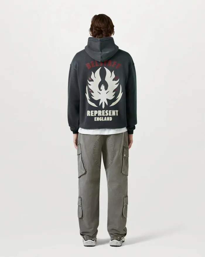 Hoodies and Sweatshirts Men Belstaff Belstaff X Represent Flame Phoenix Hoodie Shadow