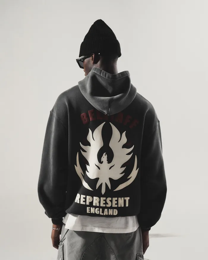 Hoodies and Sweatshirts Men Belstaff Belstaff X Represent Flame Phoenix Hoodie Shadow