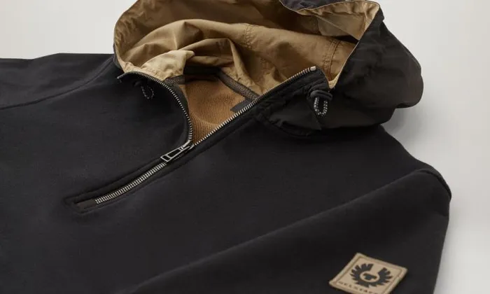 Hoodies and Sweatshirts Men Belstaff Centenary Hooded Sweatshirt Black British Khaki Hoodies and Sweatshirts Men Belstaff Centenary Hooded Sweatshirt Black British Khaki