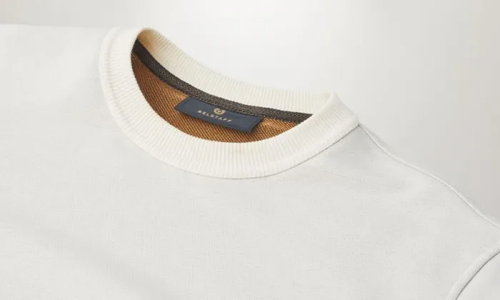 Hoodies and Sweatshirts Men Belstaff Centenary Logo Sweatshirt Chalk British Khaki