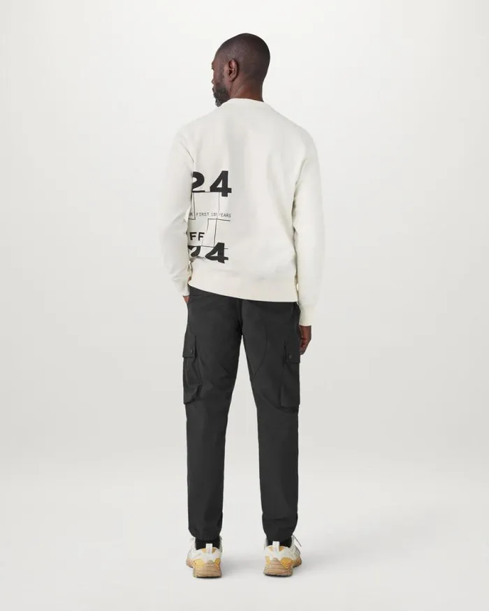 Hoodies and Sweatshirts Men Belstaff Centenary Logo Sweatshirt Chalk British Khaki