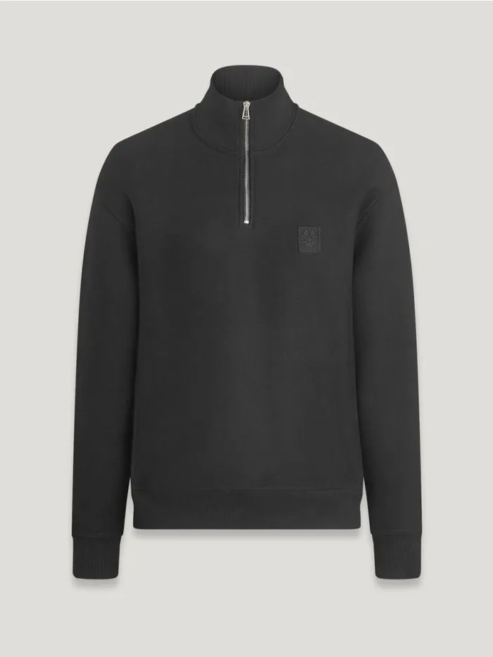 Hoodies and Sweatshirts Men Belstaff Hockley Quarter Zip Sweatshirt Black