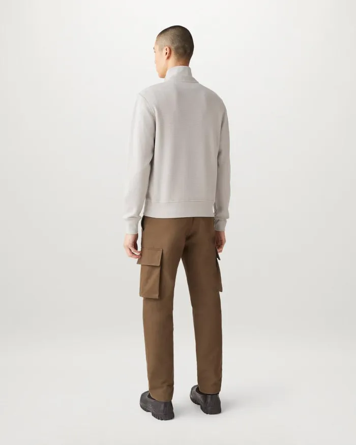 Hoodies and Sweatshirts Men Belstaff Works Quarter Zip Sweatshirt Chrome Grey