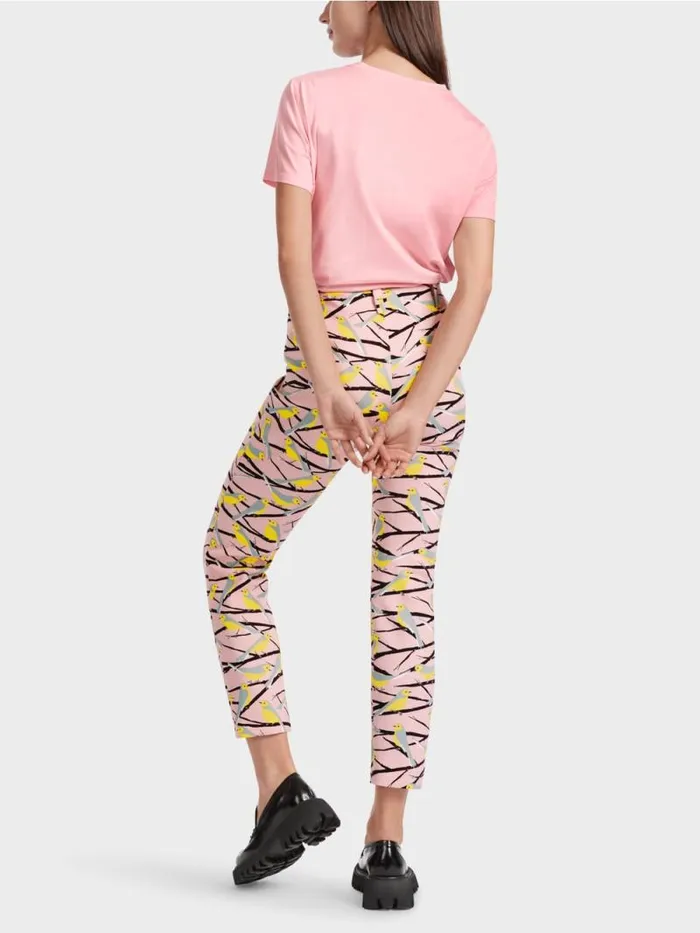 Hosen Damen Marc Cain Pants SYDNEY Im VogelDessin Soft Powder Pink