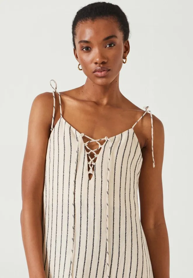 Hush Dresses Women Aanya Two Way Linen Maxi Dress Speckle Stripe Navy Hush Dresses Women Aanya Two Way Linen Maxi Dress Speckle Stripe Navy