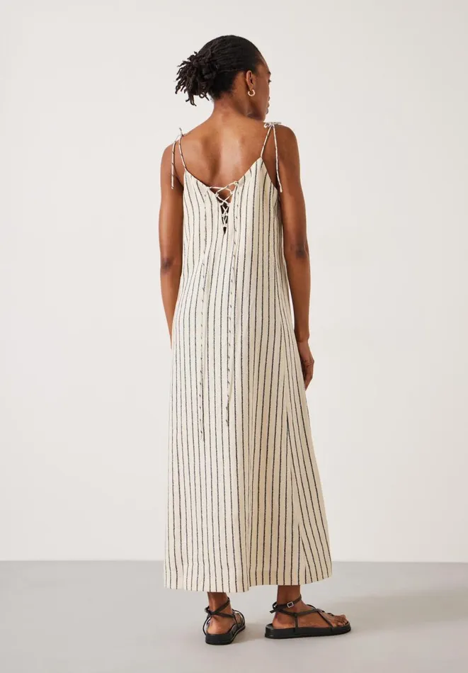 Hush Dresses Women Aanya Two Way Linen Maxi Dress Speckle Stripe Navy Hush Dresses Women Aanya Two Way Linen Maxi Dress Speckle Stripe Navy
