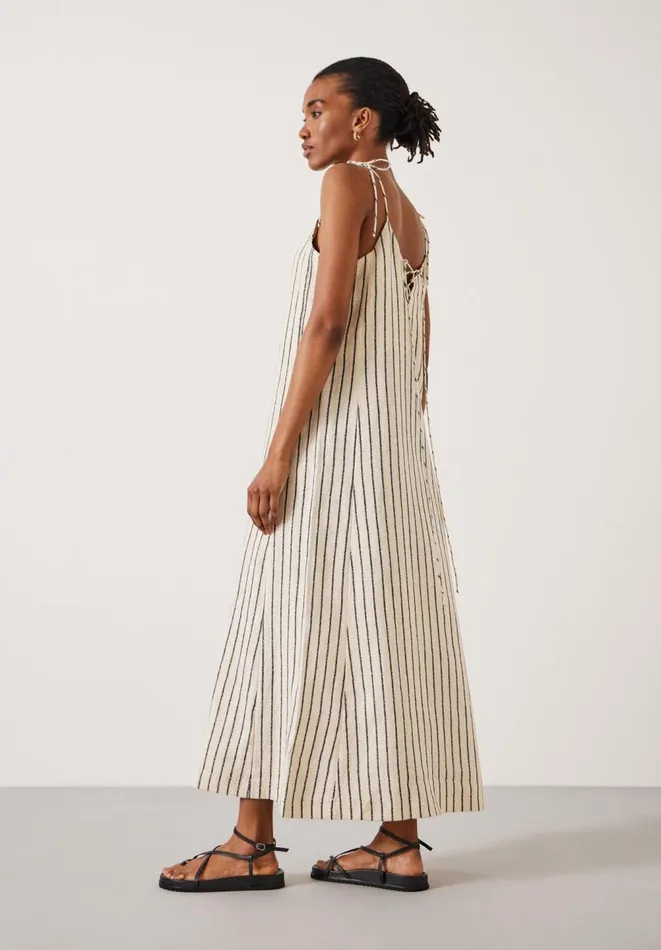 Hush Dresses Women Aanya Two Way Linen Maxi Dress Speckle Stripe Navy Hush Dresses Women Aanya Two Way Linen Maxi Dress Speckle Stripe Navy