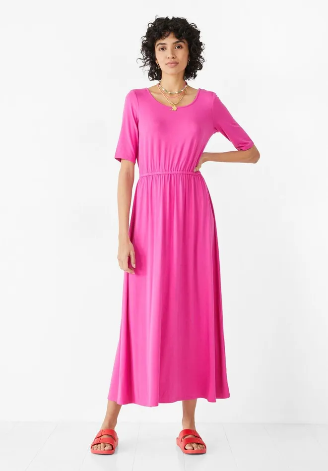Hush Dresses Women Elisa Jersey Midi Dress Bright Pink