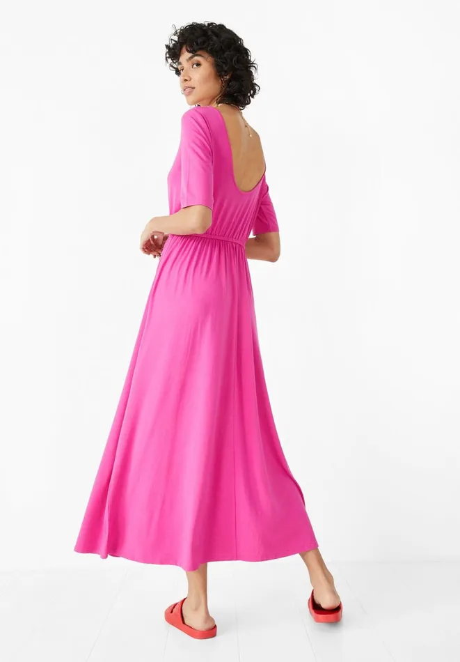Hush Dresses Women Elisa Jersey Midi Dress Bright Pink