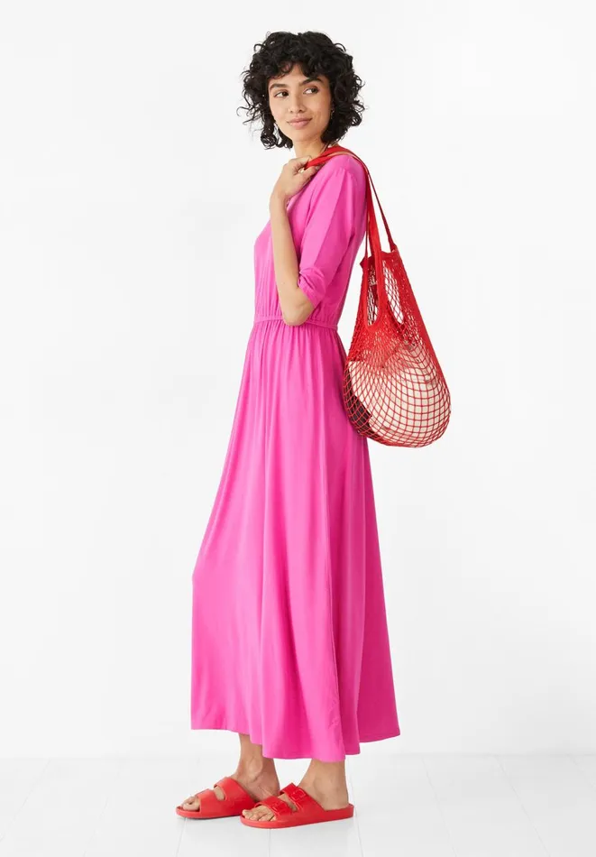Hush Dresses Women Elisa Jersey Midi Dress Bright Pink