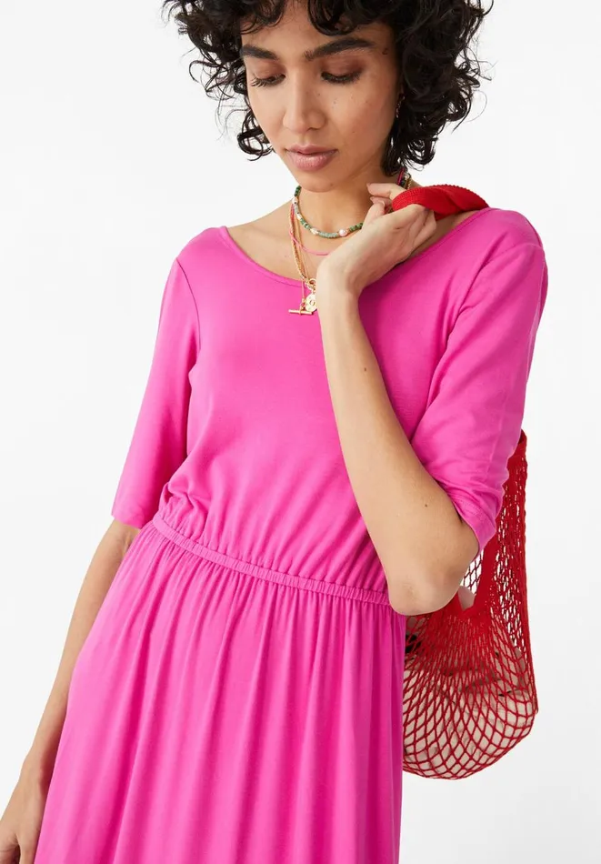 Hush Dresses Women Elisa Jersey Midi Dress Bright Pink