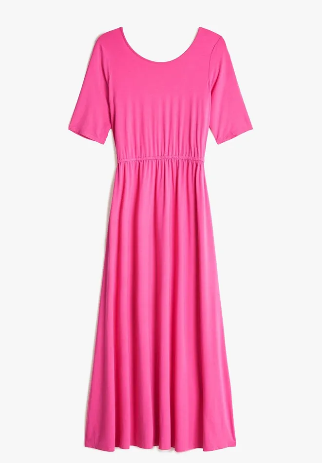 Hush Dresses Women Elisa Jersey Midi Dress Bright Pink