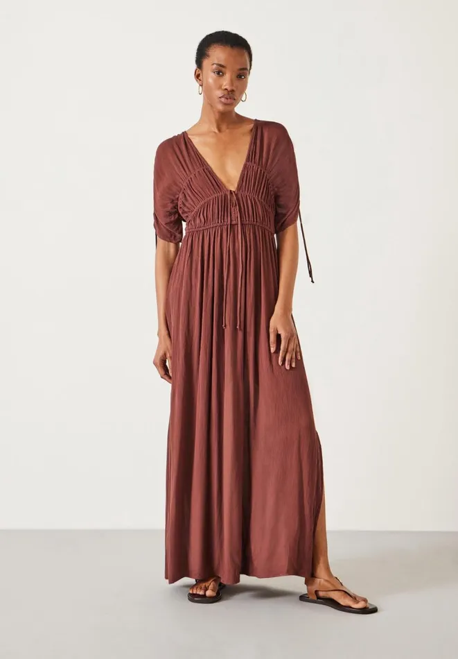 Hush Dresses Women Grace Lightweight Maxi Dress Chocolate Brown