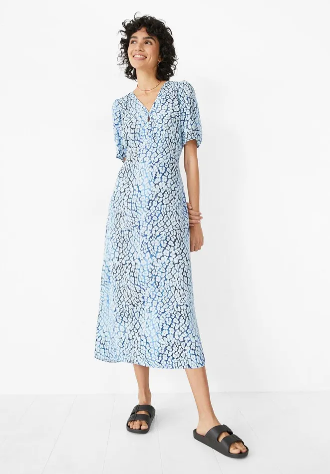 Hush Dresses Women Kellie Midi Dress Ombre Leopard Blue