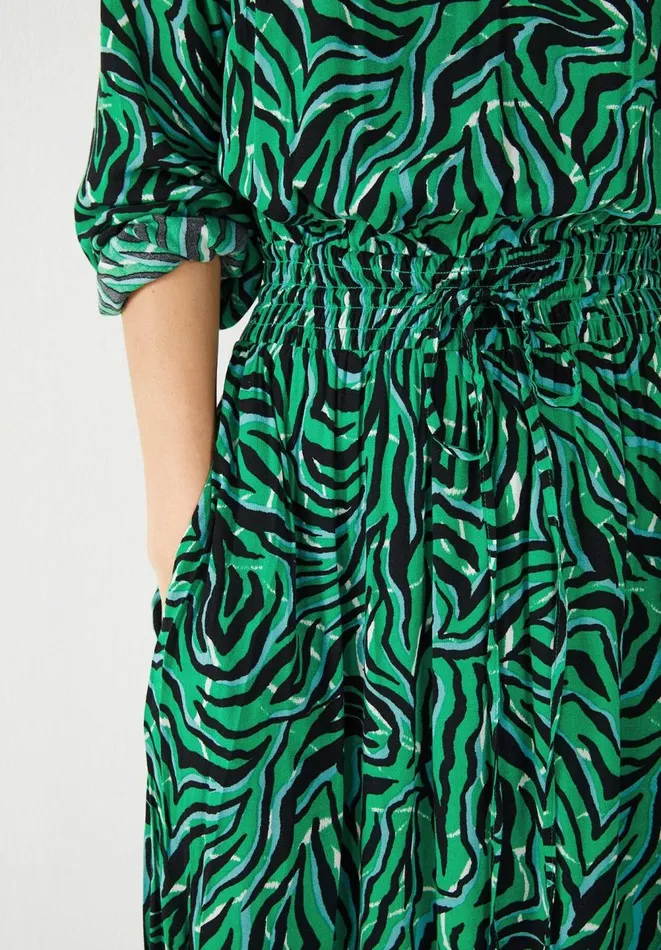 Hush Dresses Women Madelyn Midi Dress Bright Zebra Green Hush Dresses Women Madelyn Midi Dress Bright Zebra Green