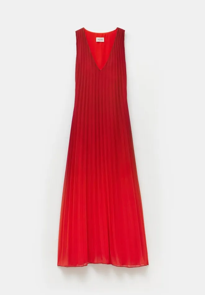 Hush Dresses Women Molly Ombre Pleat Maxi Dress Red Ombre Hush Dresses Women Molly Ombre Pleat Maxi Dress Red Ombre
