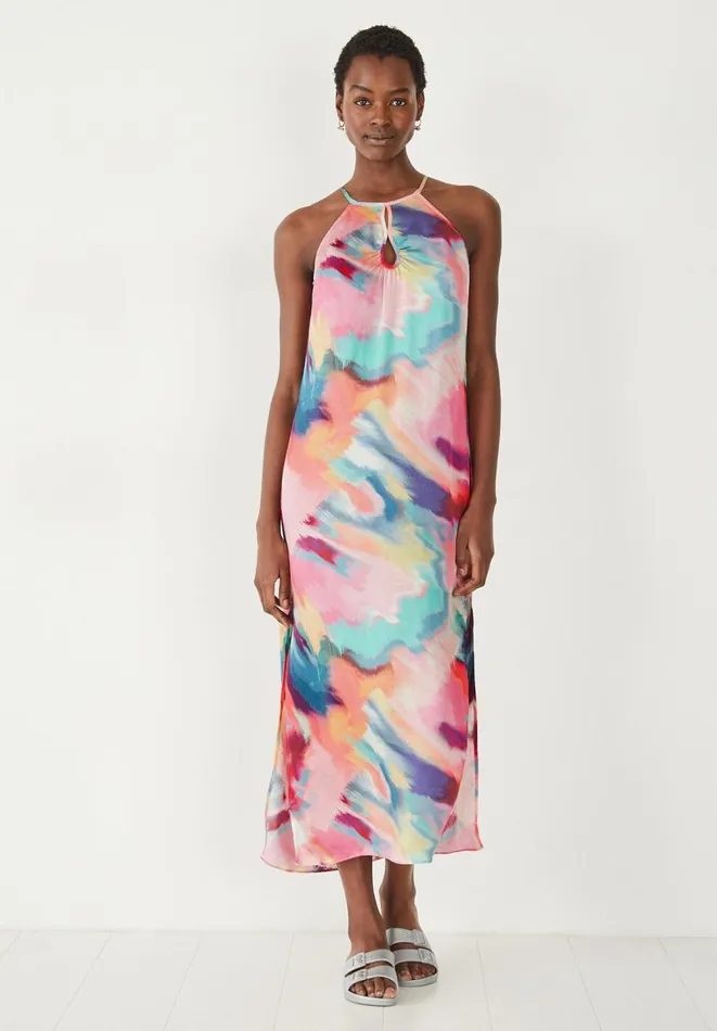 Hush Dresses Women Nazli Halter Midi Dress Multicolour Marble