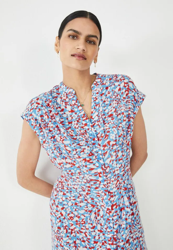 Hush Dresses Women Posy Collarless Shirt Dress Animal Mark Floral Hush Dresses Women Posy Collarless Shirt Dress Animal Mark Floral
