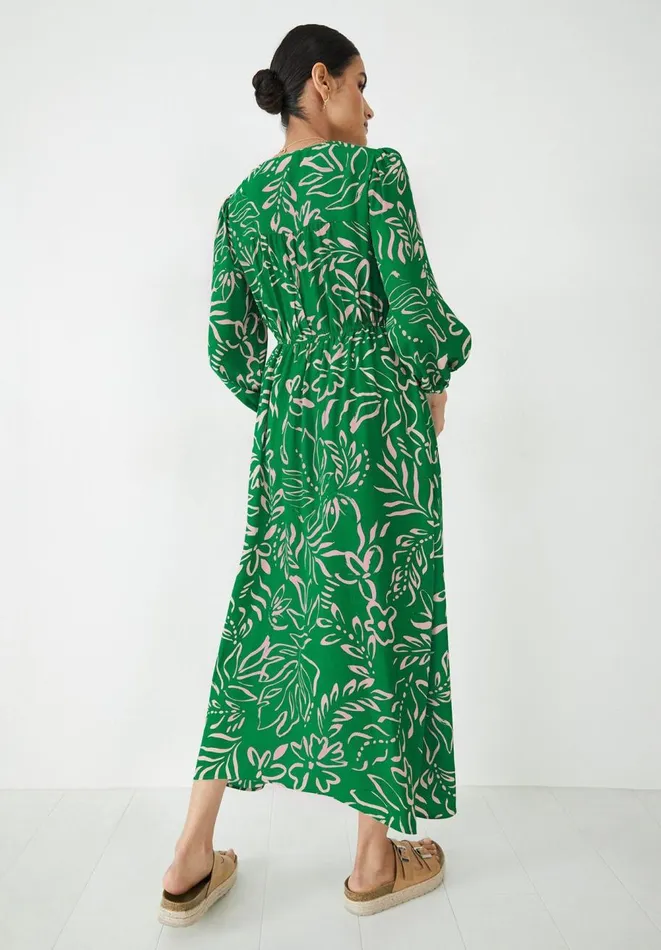Hush Dresses Women Rosa Midi Dress Painted Tropical Flower Green Hush Dresses Women Rosa Midi Dress Painted Tropical Flower Green