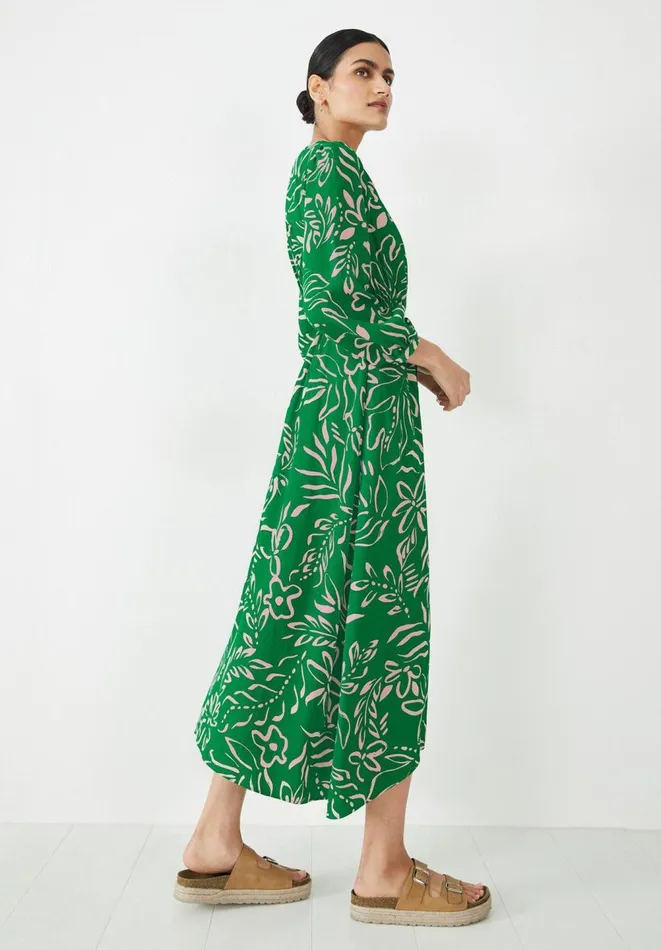 Hush Dresses Women Rosa Midi Dress Painted Tropical Flower Green Hush Dresses Women Rosa Midi Dress Painted Tropical Flower Green