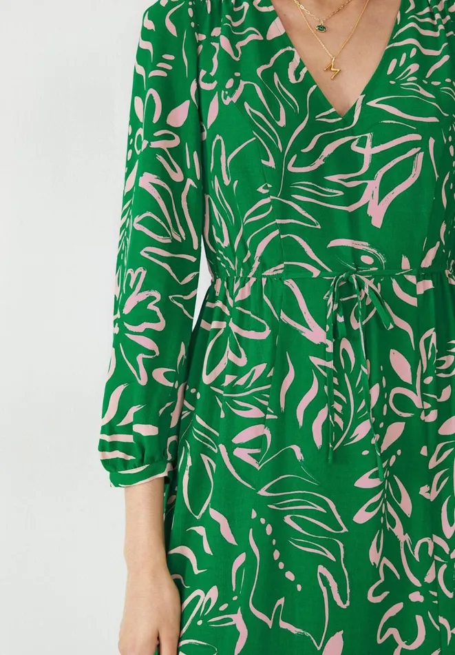 Hush Dresses Women Rosa Midi Dress Painted Tropical Flower Green Hush Dresses Women Rosa Midi Dress Painted Tropical Flower Green